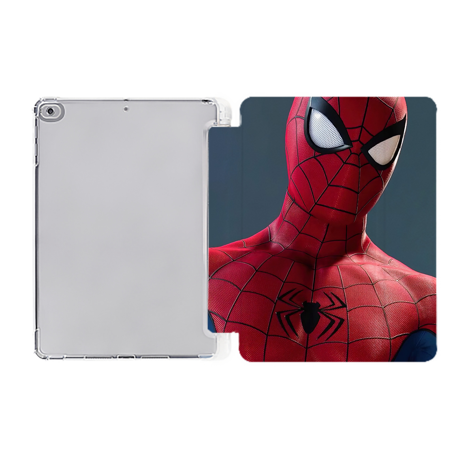 （画像用） Spider Man スパイダーマン IPad ケース ペン収納付き 三つ折りスタンド PUレザー×シリコン 対応機種9.5/10.5/10.9インチ